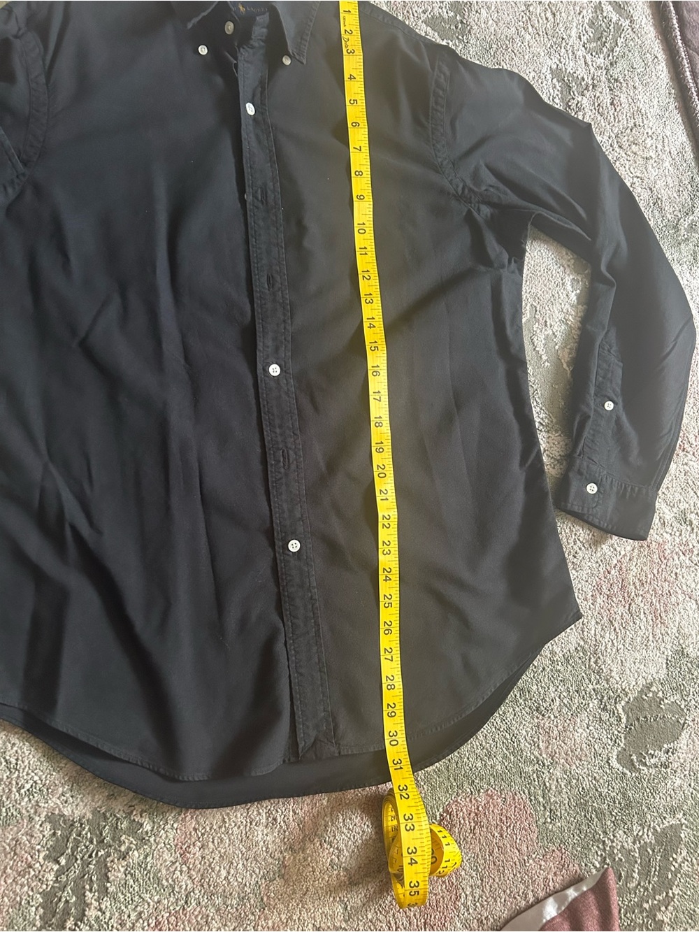 Ralph Lauren Black Button-Down Shirt with Red Logo - Picture 6 of 6